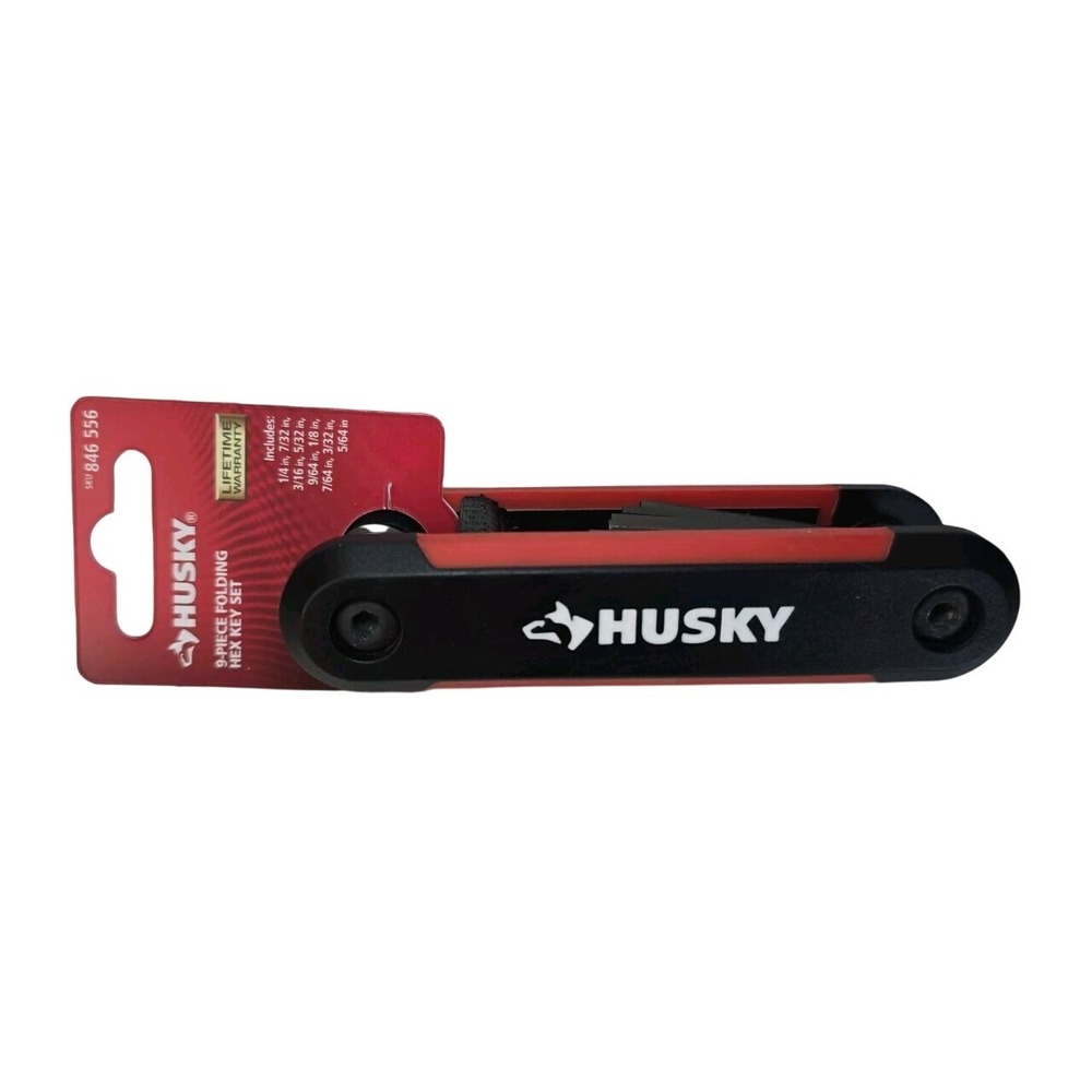 HUSKY Folding Hex Key Set SAE 9 Piece Set Alloy‎ Steel Rust Corrosion Resistant
